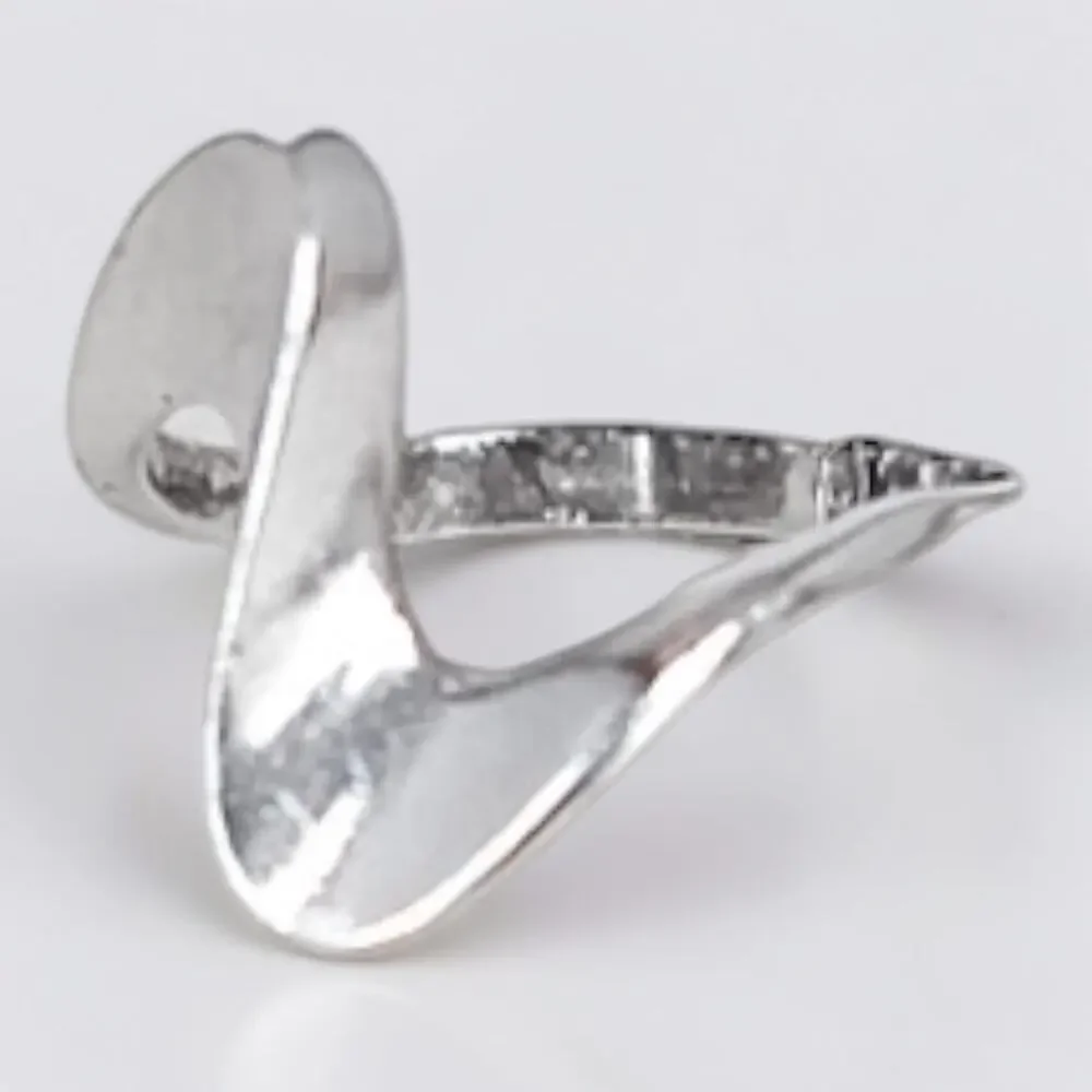 Sterling Silver 925 Wave Ring Adjustable Size Vintage Geometric Statement